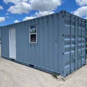 9699262s Painted 20’ Storage Container with Side Door and Window (Made to Order)